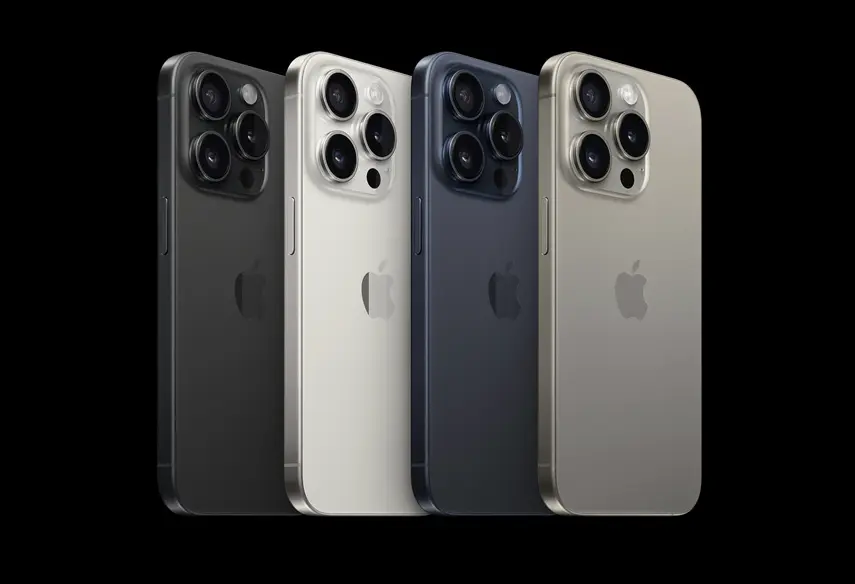 蘋果5月在中國手機市場銷售上漲,圖為iPhone 15 Pro系列手機。翻攝官網