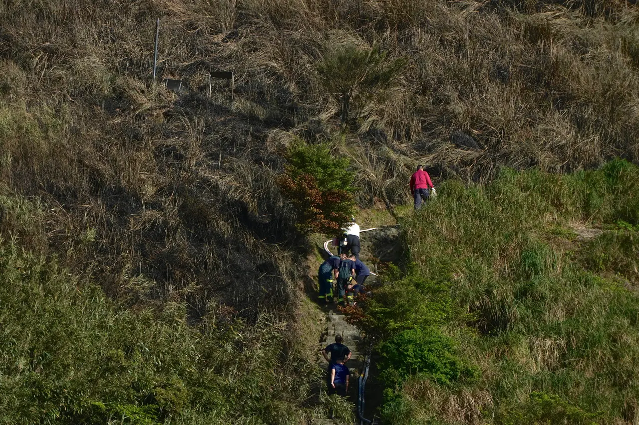 陽明山小油坑4/14火災,預估恢復期需要1年。林林攝