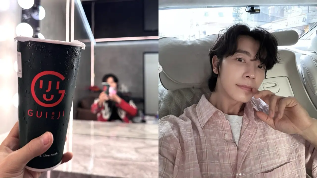 上週六(19日) SUPER JUNIOR 成員李東海來台參加KKBOX風雲榜,回台後在IG打卡台灣手搖飲「龜記」。翻攝東海IG