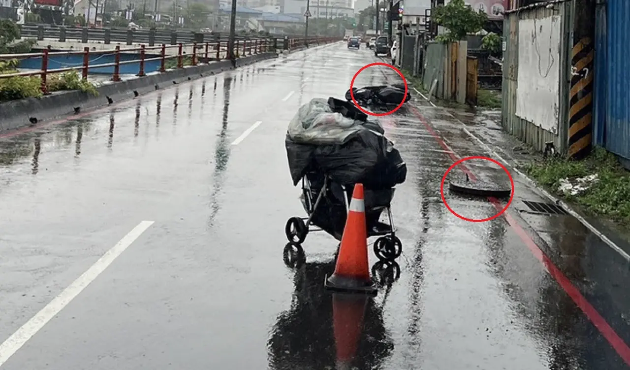機車自摔,警方調查釐清。翻攝畫面
