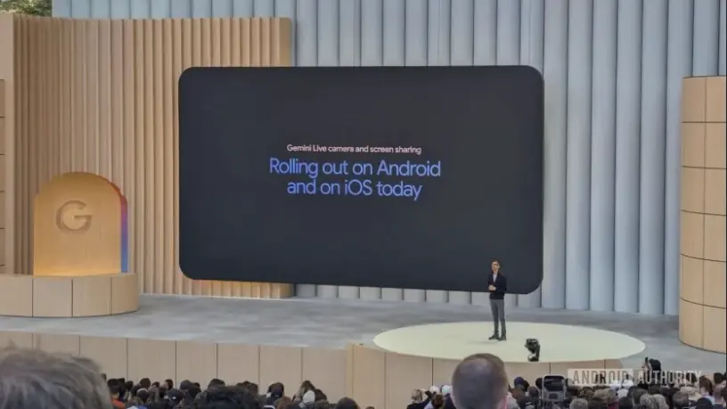 谷歌在I/O開發者大會上,宣布針對iOS和安卓用戶開放Gemini Live,照片來源:Android Authority