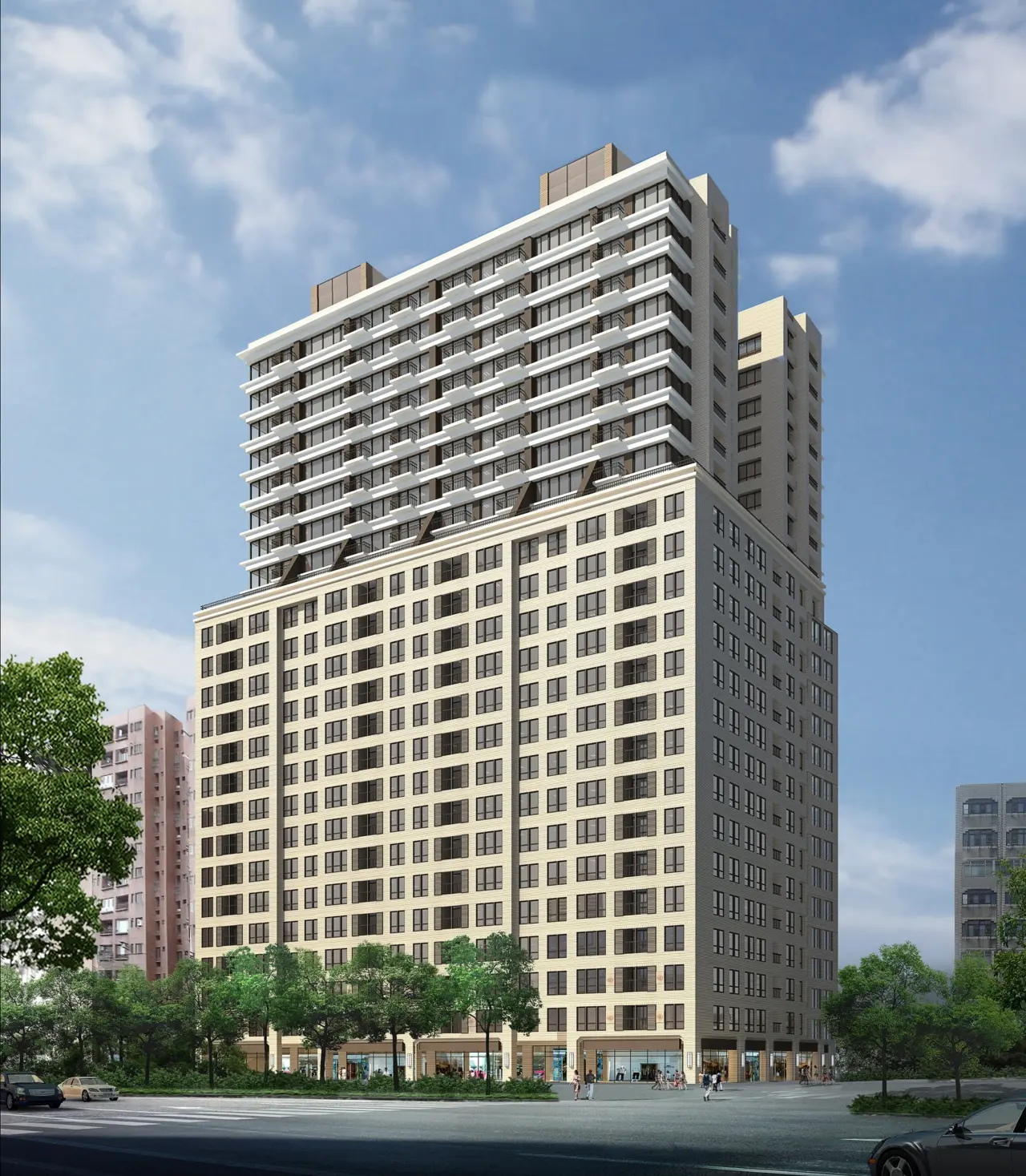 「力霸皇家社區」後續將興建24層、地下5層的1棟建物。北市府提供