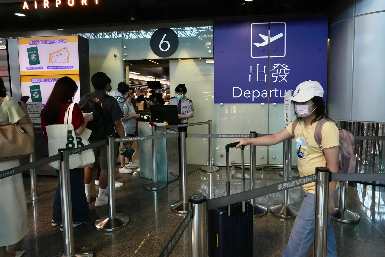 桃機出境示意圖。資料照,林林攝