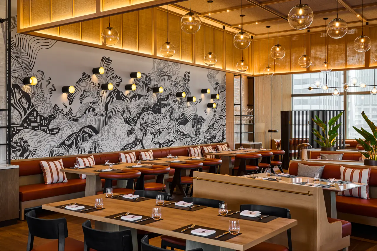 台北W飯店10樓現代法式餐廳「Seasons by olivier e. 」。台北W飯店提供