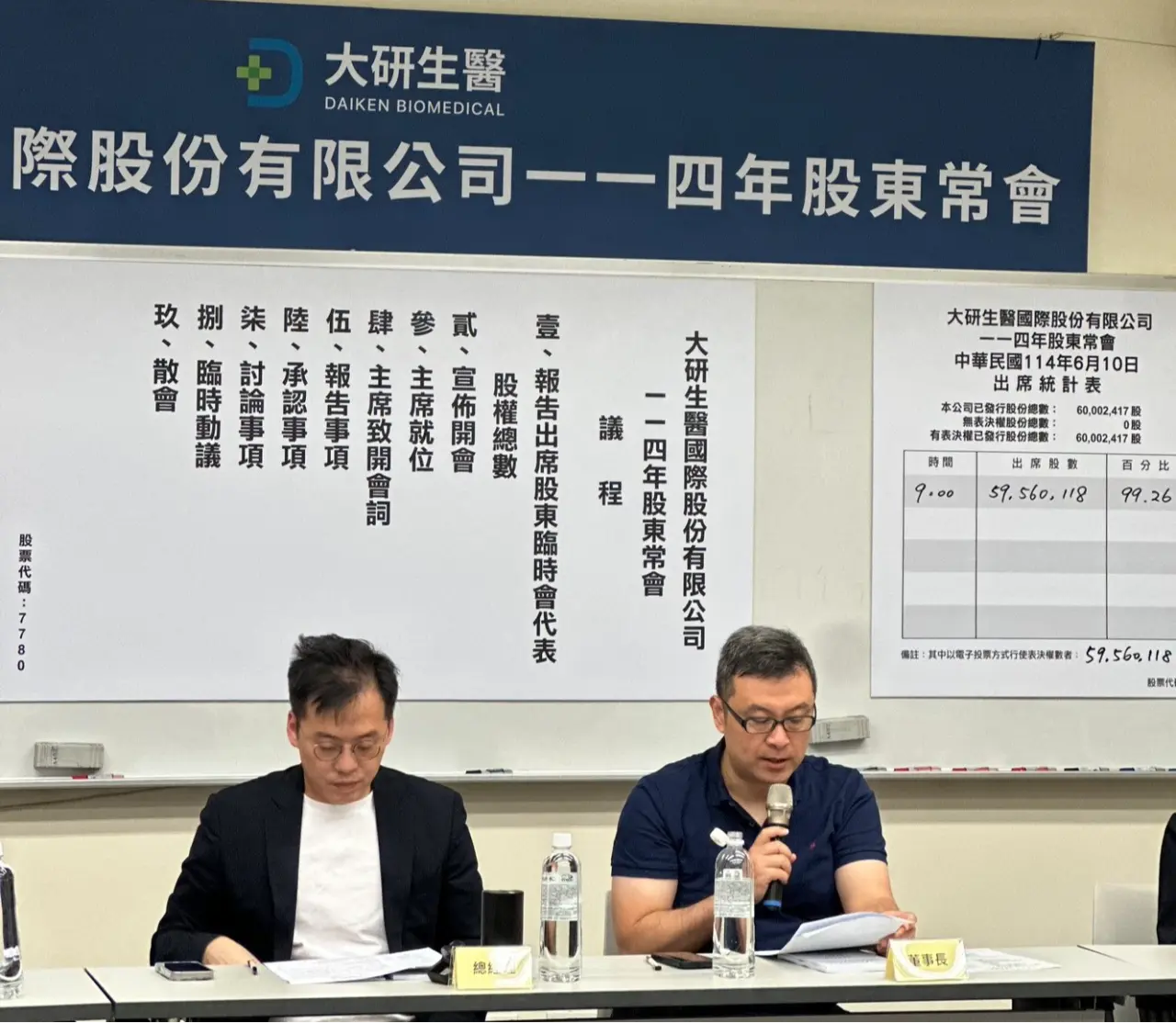 右為尚凡暨大研生醫董事長張家銘。公司提供