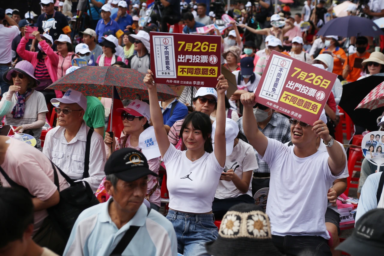 國民黨反惡罷造勢場。資料照 陳卓邦攝