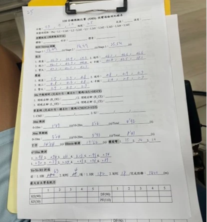 簡奇陞提供自己(25號受試者)的實驗紀錄表。讀者提供