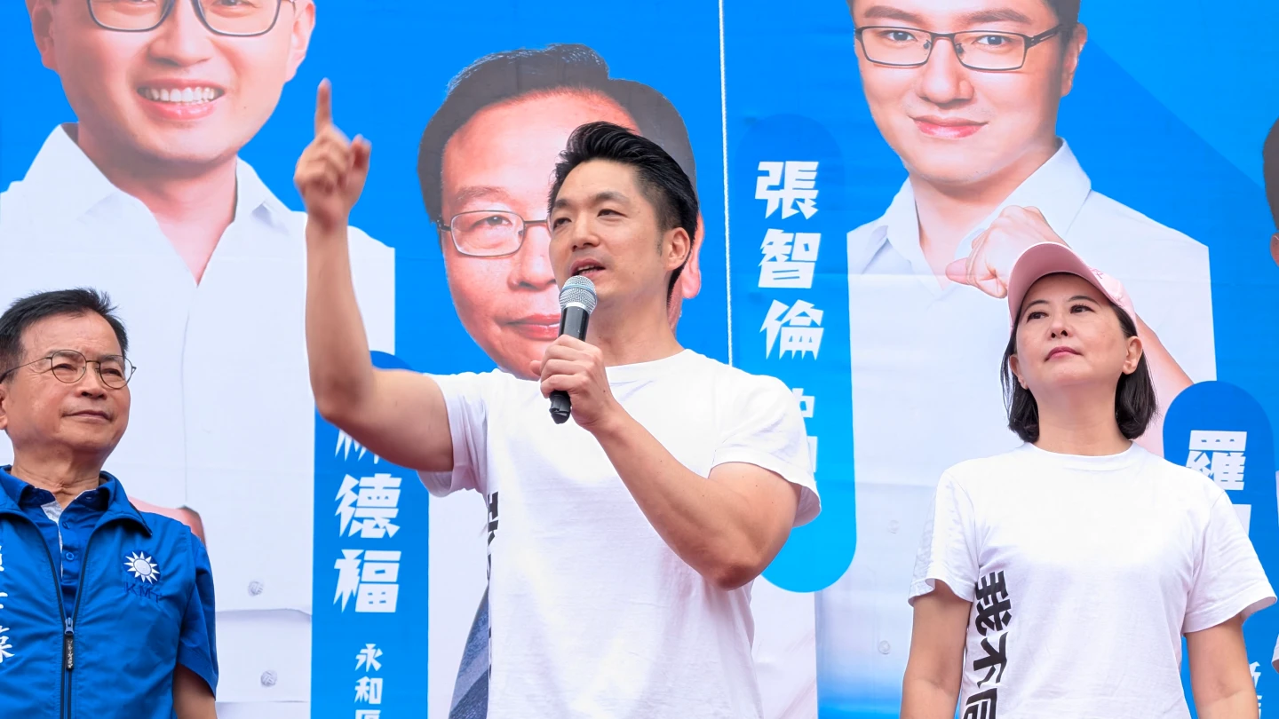 國民黨今在新北舉行反惡罷造勢,台北市長蔣萬安再嗆總統賴清德。林志青攝
