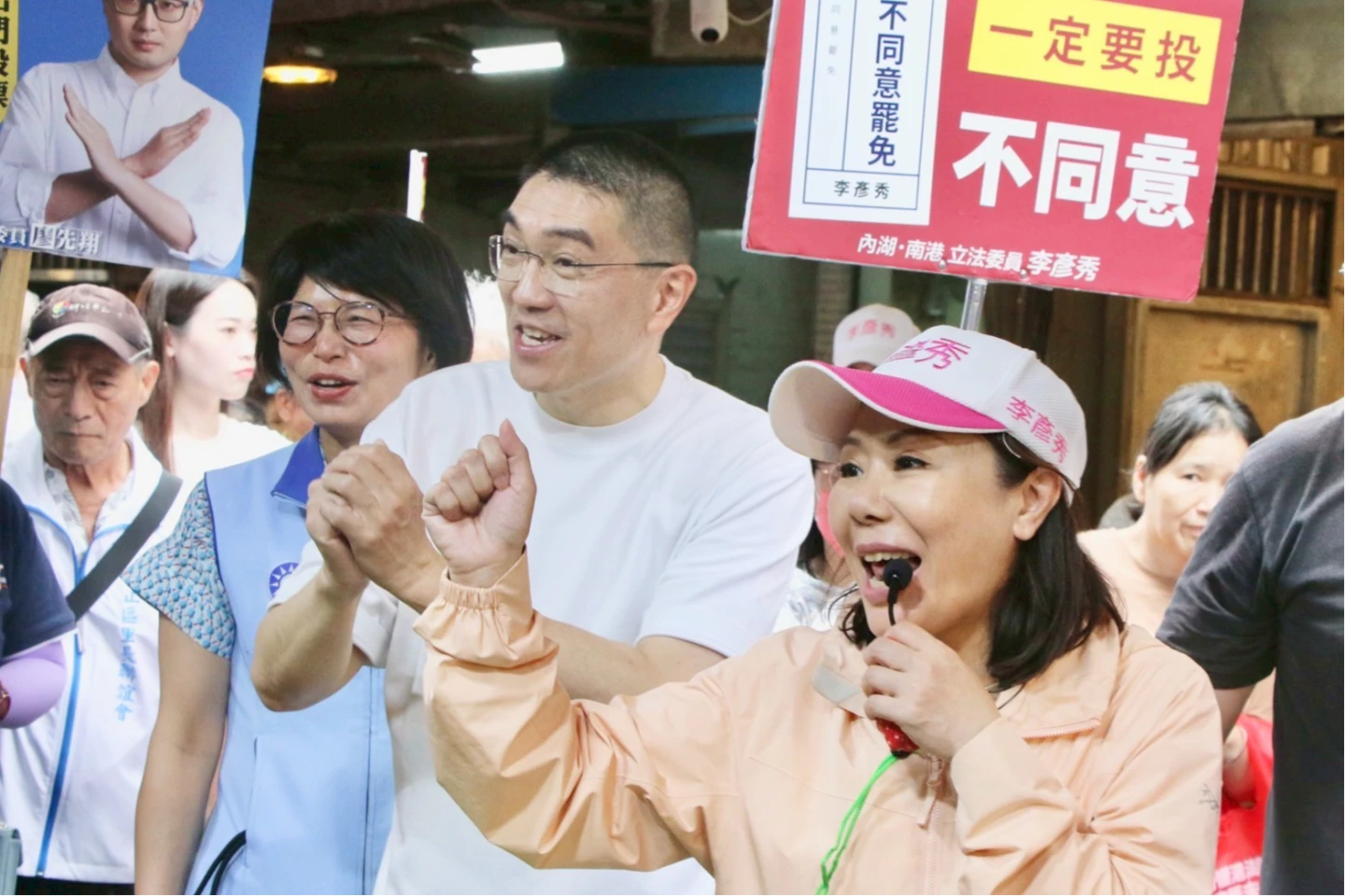 藍委李彥秀找基隆市長謝國樑站台。李彥秀辦公室提供