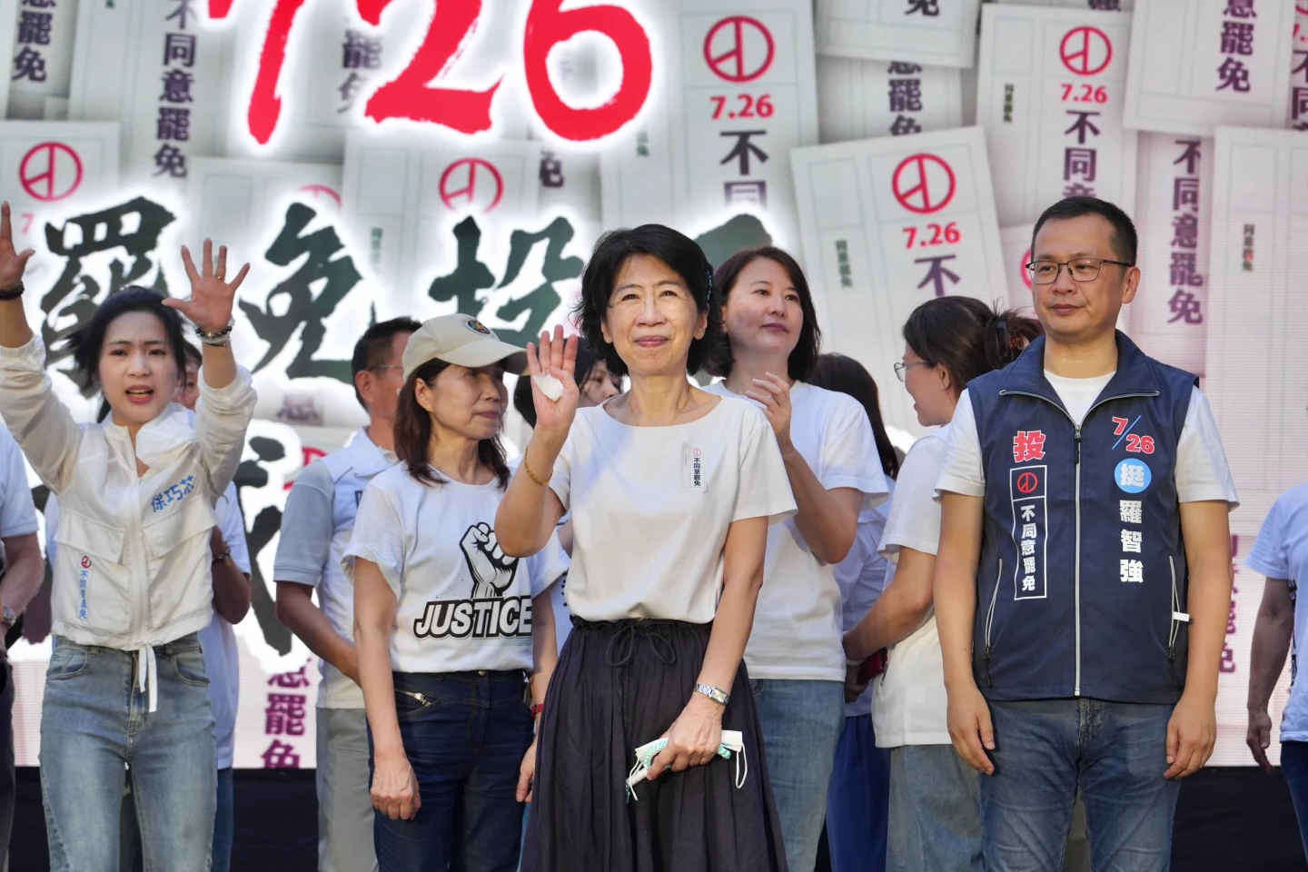 民眾黨20日於北平東路舉辦反罷要贏宣講,陳佩琪首度公開表態。資料照片,林林攝