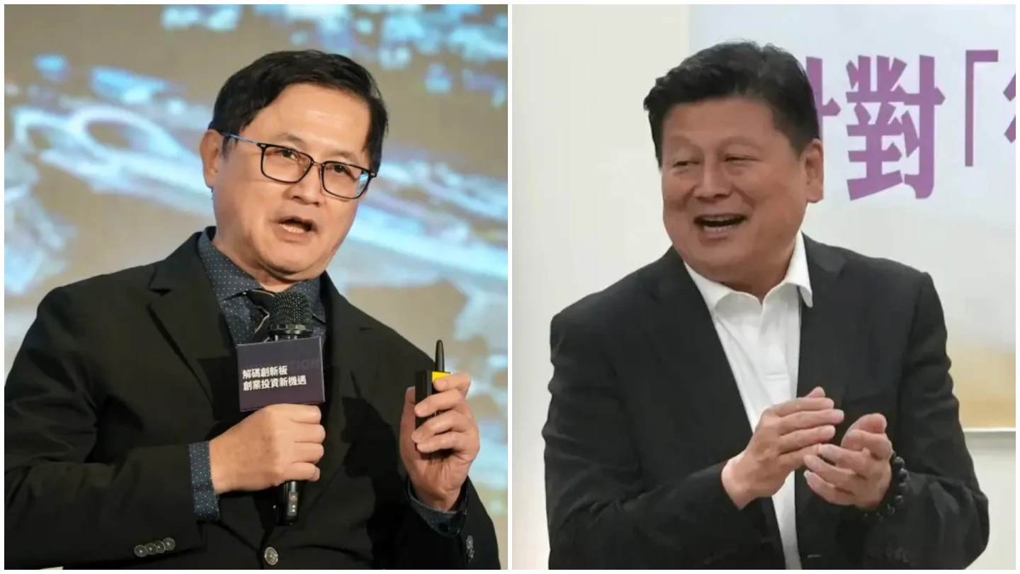 和碩董事長童子賢(左)今(21)日公開表態支持罷免國民黨立院黨團總召、立委傅崐萁(右)。資料照片,林林攝