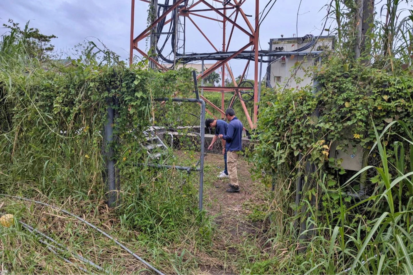 犯嫌見基地台無人看管,下手行竊。警方提供