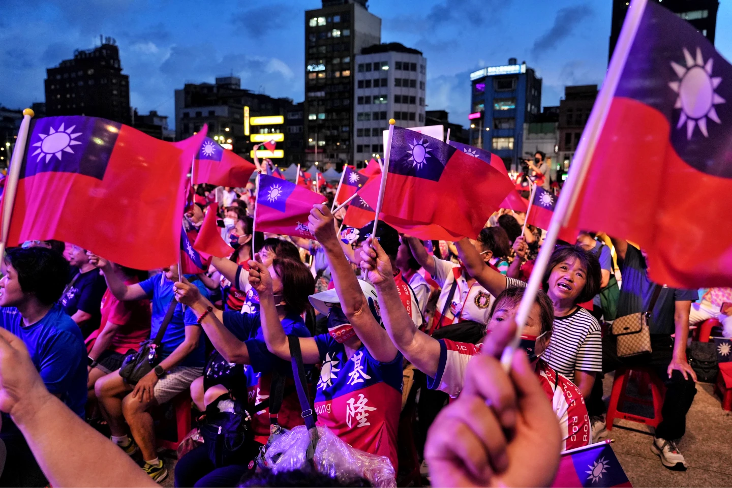 國民黨今在國門廣場舉辦反惡罷造勢。林林攝