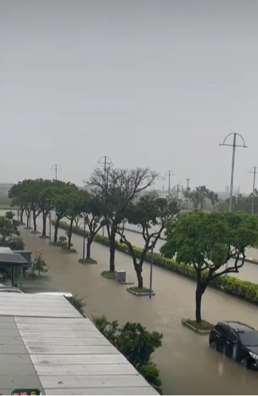 嘉義市區多處積淹水。翻攝自嘉義綠豆大小事臉書