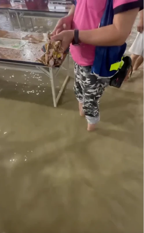 台積電AP7廠淹水,員工一臉無奈。cheng.___27 Threads授權