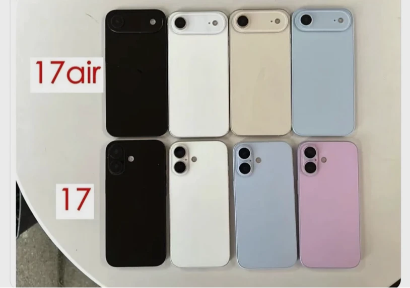 iPhone 17及17 Air模型機配色。照片來源:Sonny Dickson