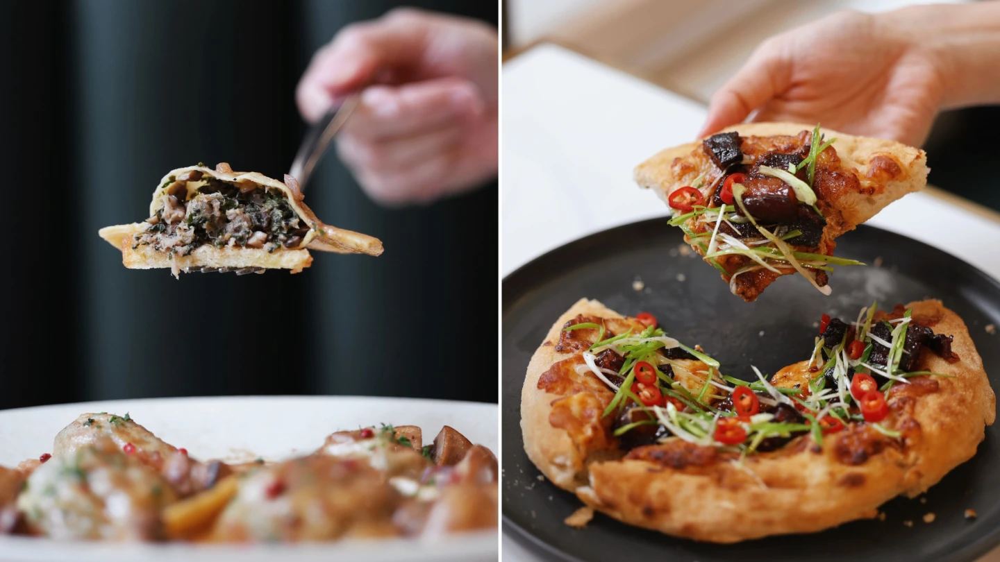 PASTAIO 8月6日至8月10日推出五日限定「威靈頓太陽餃」、八月也推出限定「滷香三層羅馬蜂巢披薩」。PASTAIO提供