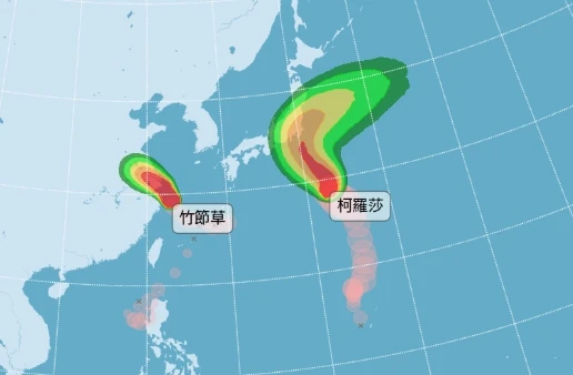 「竹節草」北抬西南氣流。翻攝中央氣象署