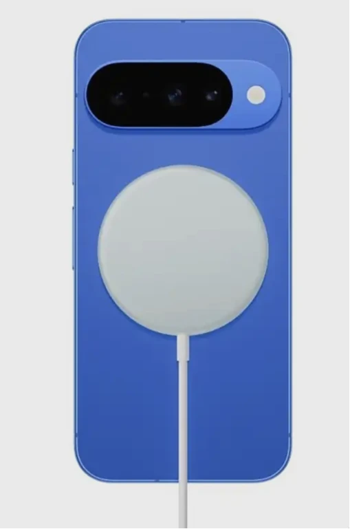 Pixel 10系列手機內建磁圈,支援Qi2無線充電。照片來源:Evan Blass