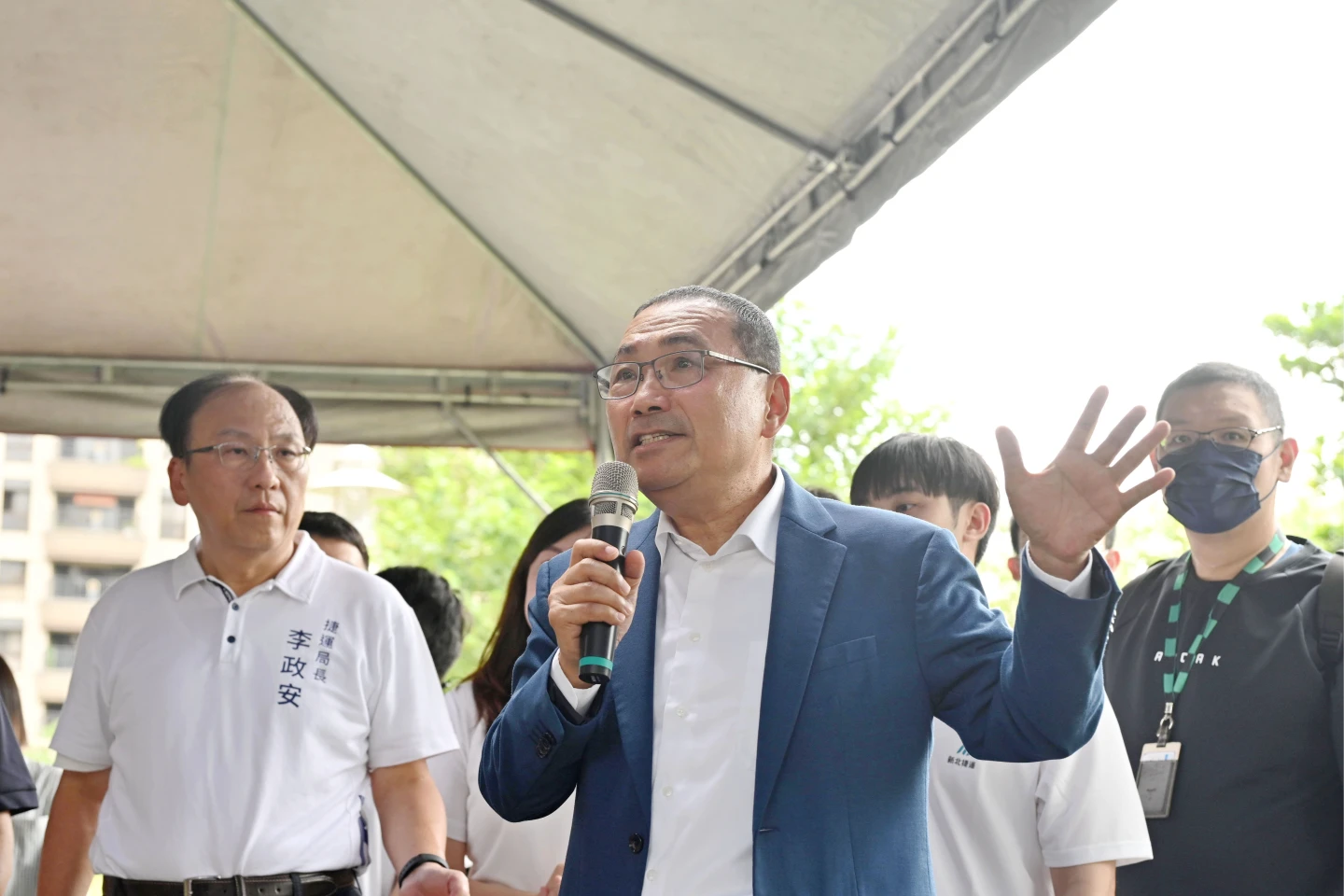 侯友宜說明,五泰輕軌全長11.61公里,共設14座車站。新北市政府提供