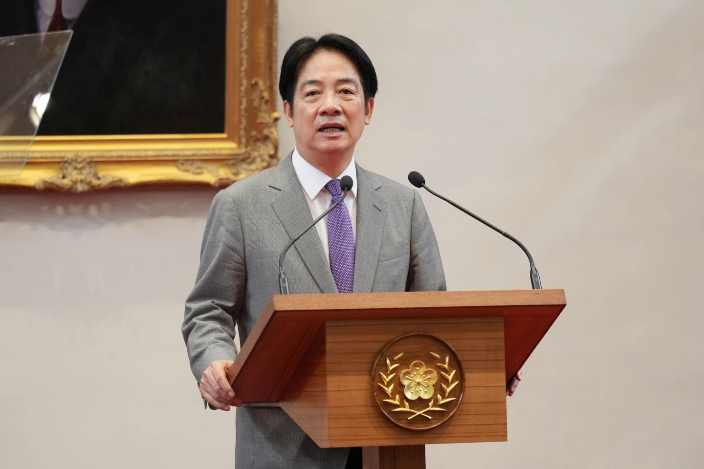 賴清德總統8月1日上午召開記者會,說明美國關稅進度。陳卓邦攝