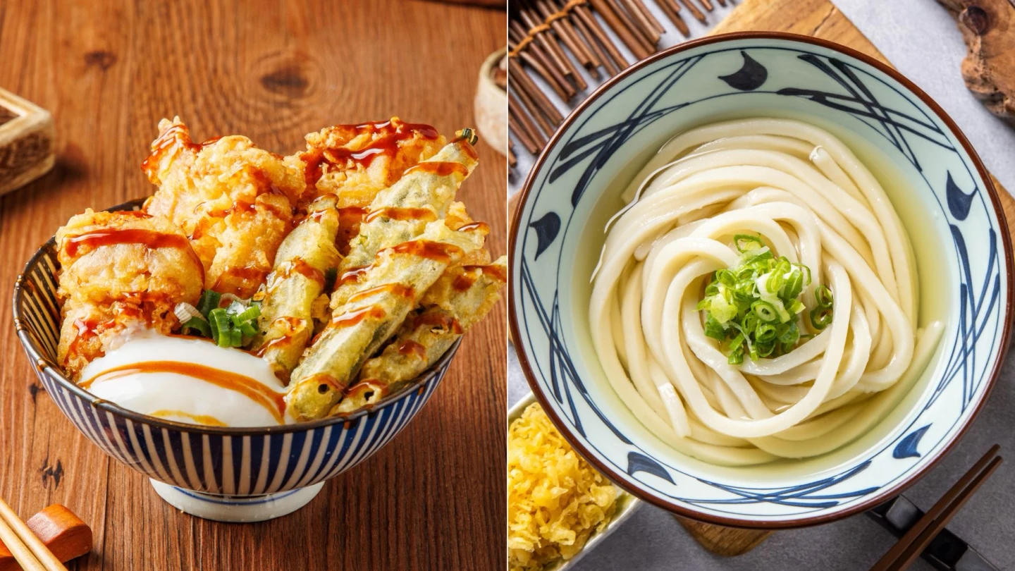 8月8日凡親子到店用餐,點購一碗天丼加贈「中碗湯烏龍麵」。丸亀製麵提供