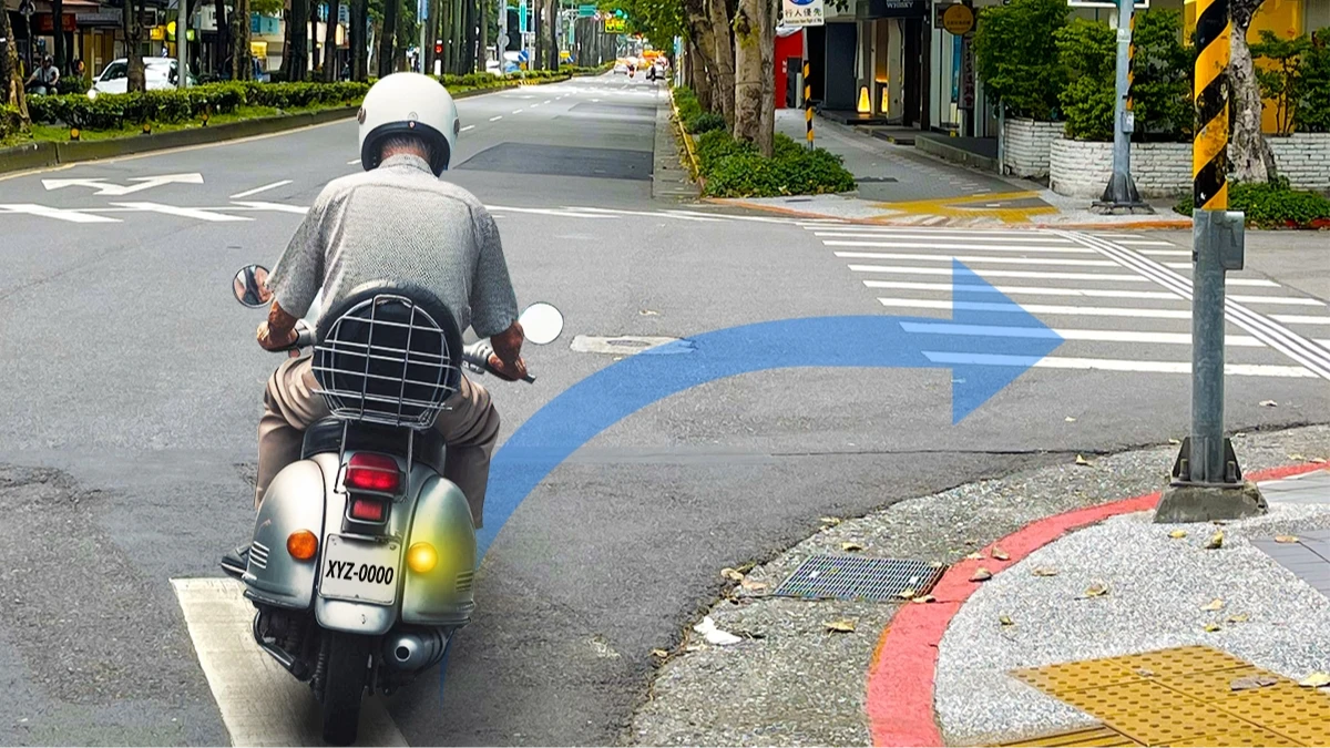 汽機車駕駛人在轉彎前,務必先打方向燈、正確使用燈光,確保行車安全。翻攝自「交通安全入口網」