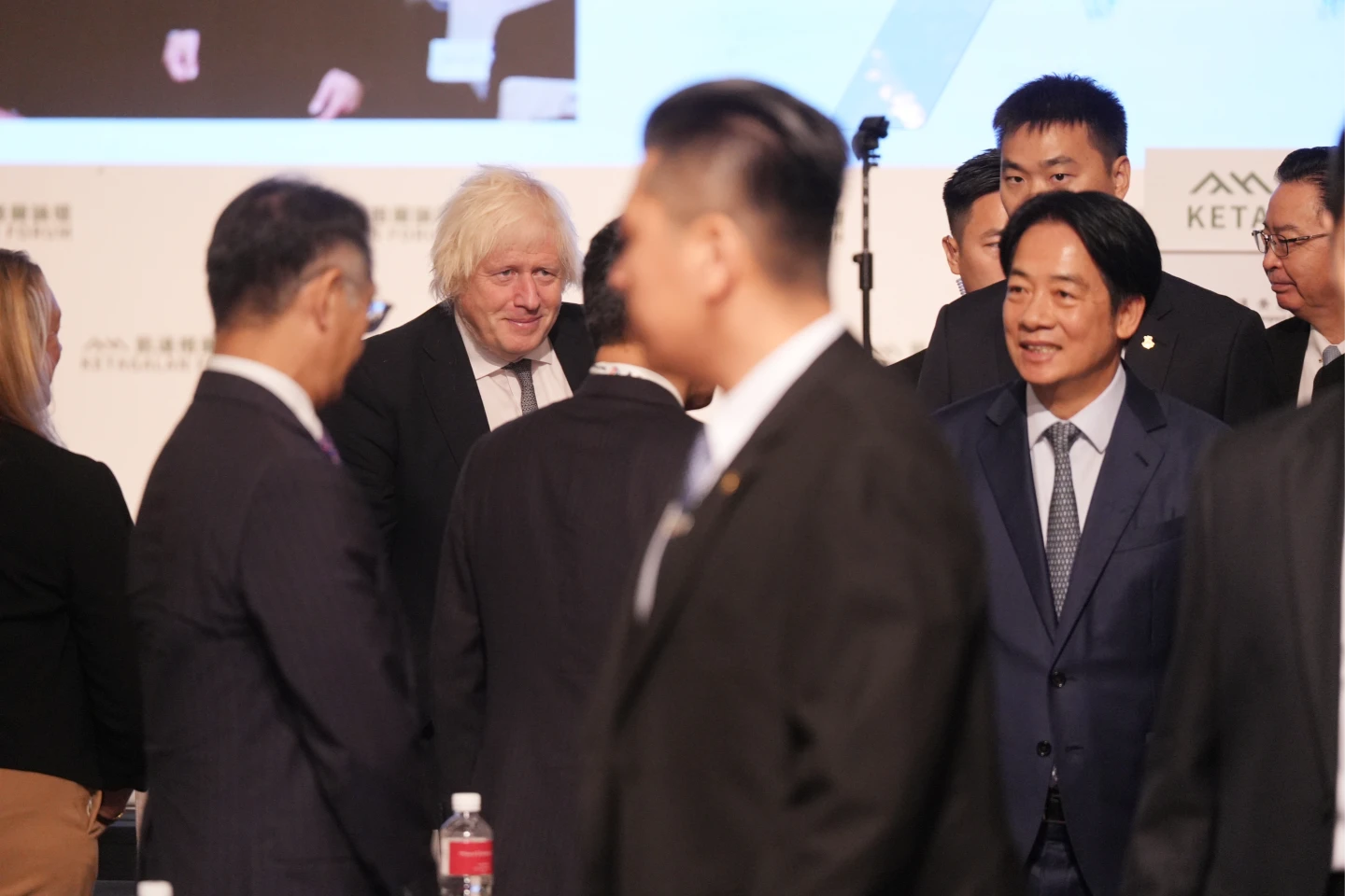 總統賴清德出席凱達格蘭論壇開幕式,強生則在論壇發表演說。陳卓邦攝