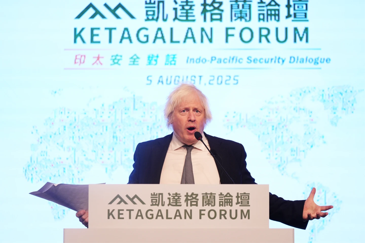強生多次強調支持台灣,直呼台灣是自由的國家。陳卓邦攝