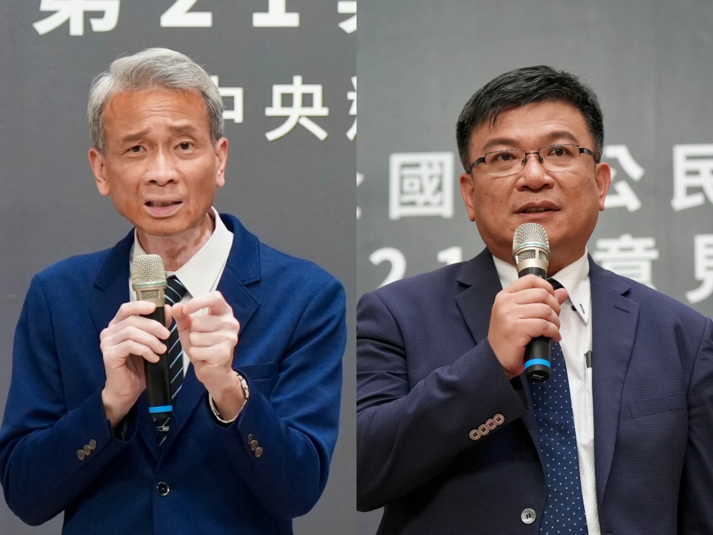 (左起)清大教授葉宗洸、台電董座曾文生擔任公投案正、反方,今在發表會正面交鋒。梁建裕攝