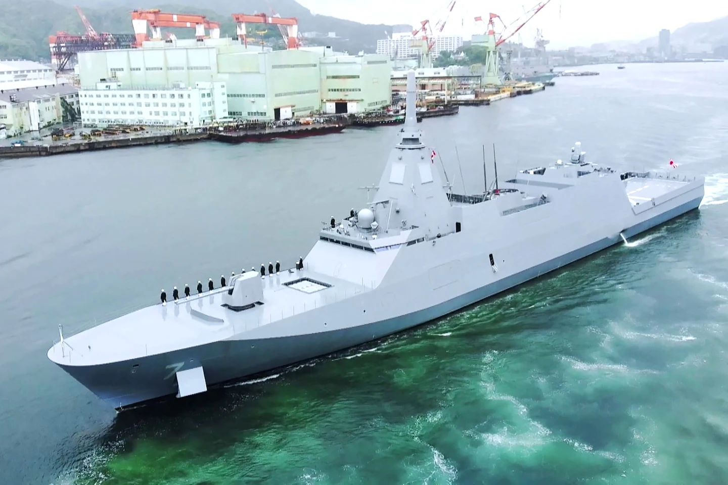 日本海上自衛隊第7艘「最上級」護衛艦「仁淀」號(JS Niyodo, FFM-7)。法新社