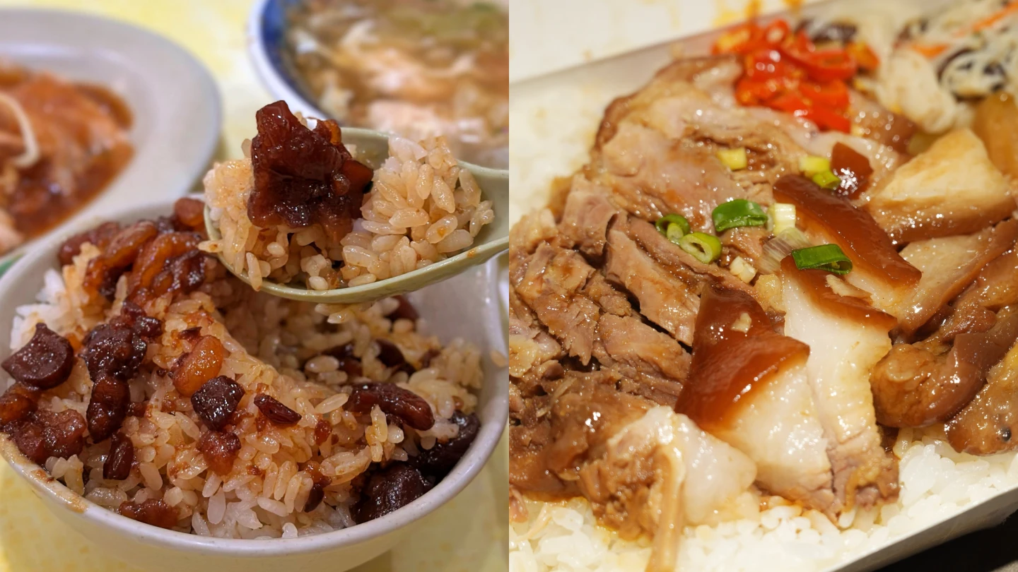三重滷肉飯必爭之地!店小二(左)、光興腿庫(右)脫穎而出,首奪必比登。劉沛妘、李柏毅攝