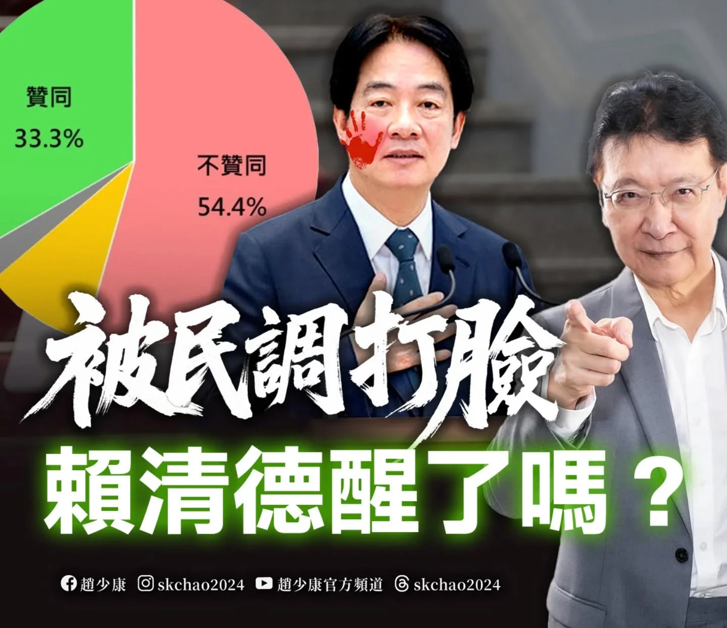 趙少康批賴清德用大罷免搞得台灣雞犬不寧。翻攝自賴清德臉書