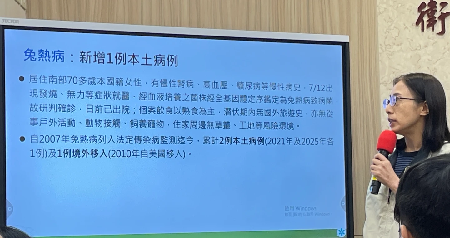 疾管署表示,新增的70多歲本國籍女性,感染源待釐清。賴昀岫攝