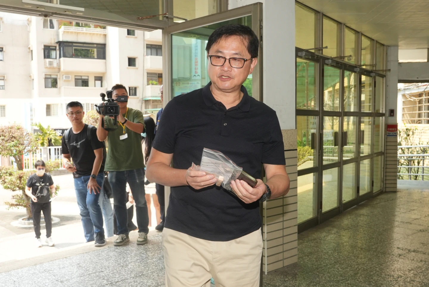 和碩董事長童子賢今天現身天母國小投票。陳卓邦攝