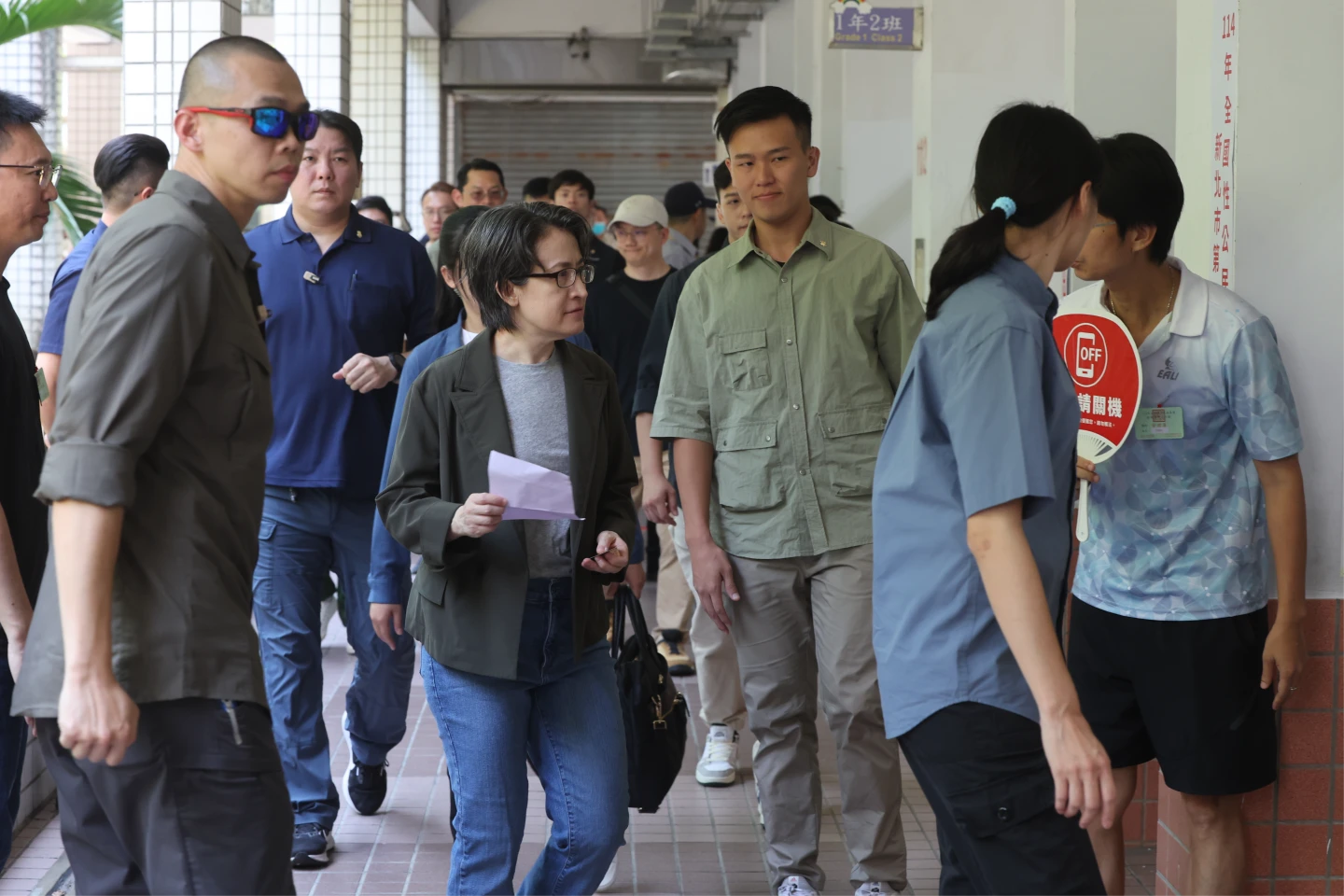 蕭美琴投票全程僅花5分鐘。圖片來源:台北市攝影記者聯誼會