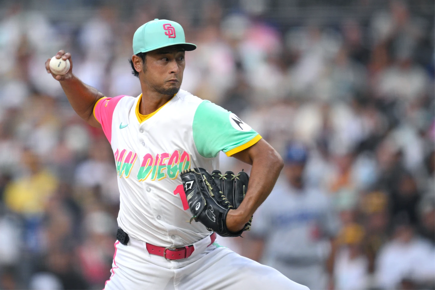 教士隊日籍投手達比修有面對道奇隊主投6局失1分拿下本季第3勝。美聯社
