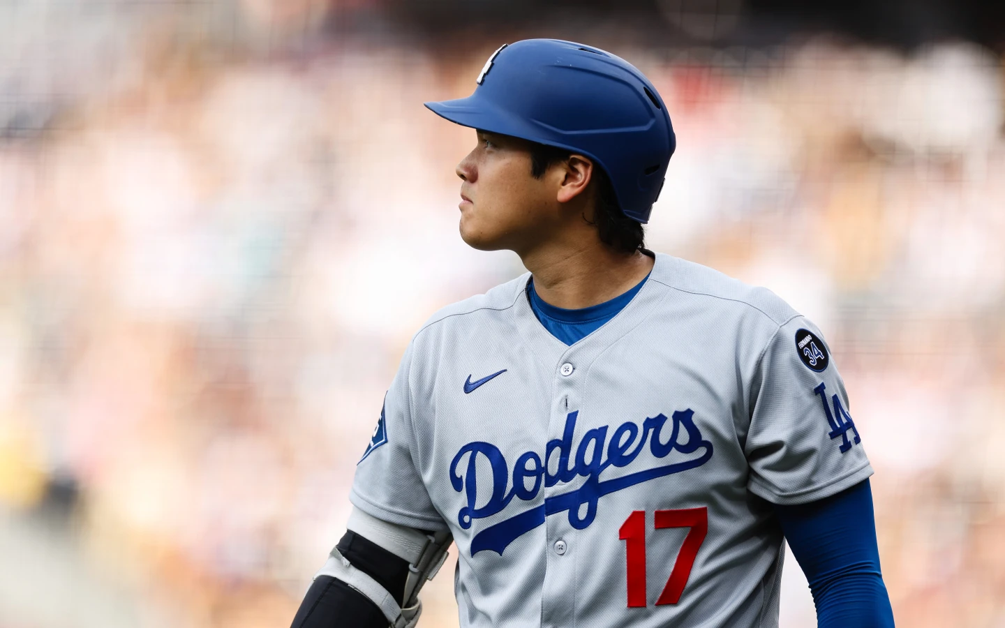 道奇隊大谷翔平4打數無安打,中斷8月連續上壘紀錄。美聯社