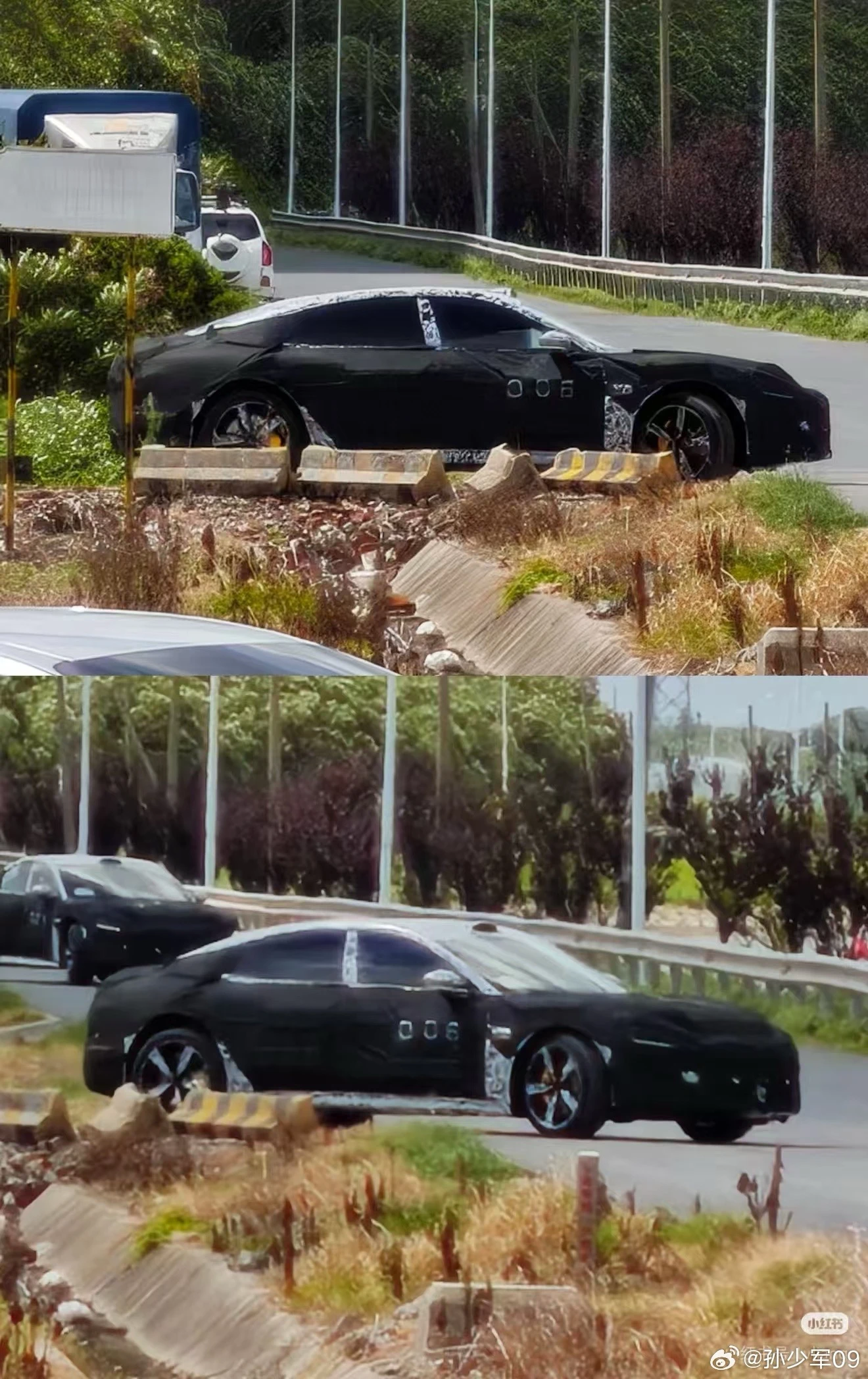 疑似SU7L偽裝路測被目擊。取自孫少軍09微博
