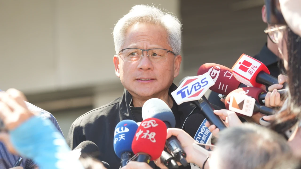 黃仁勳上月訪台資料照。李柏毅攝