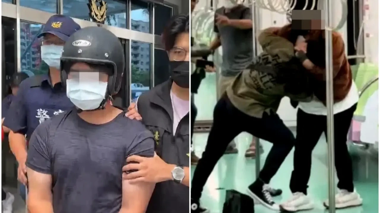 洪男2024年5月21日在中捷車廂隨機砍人。民眾提供
