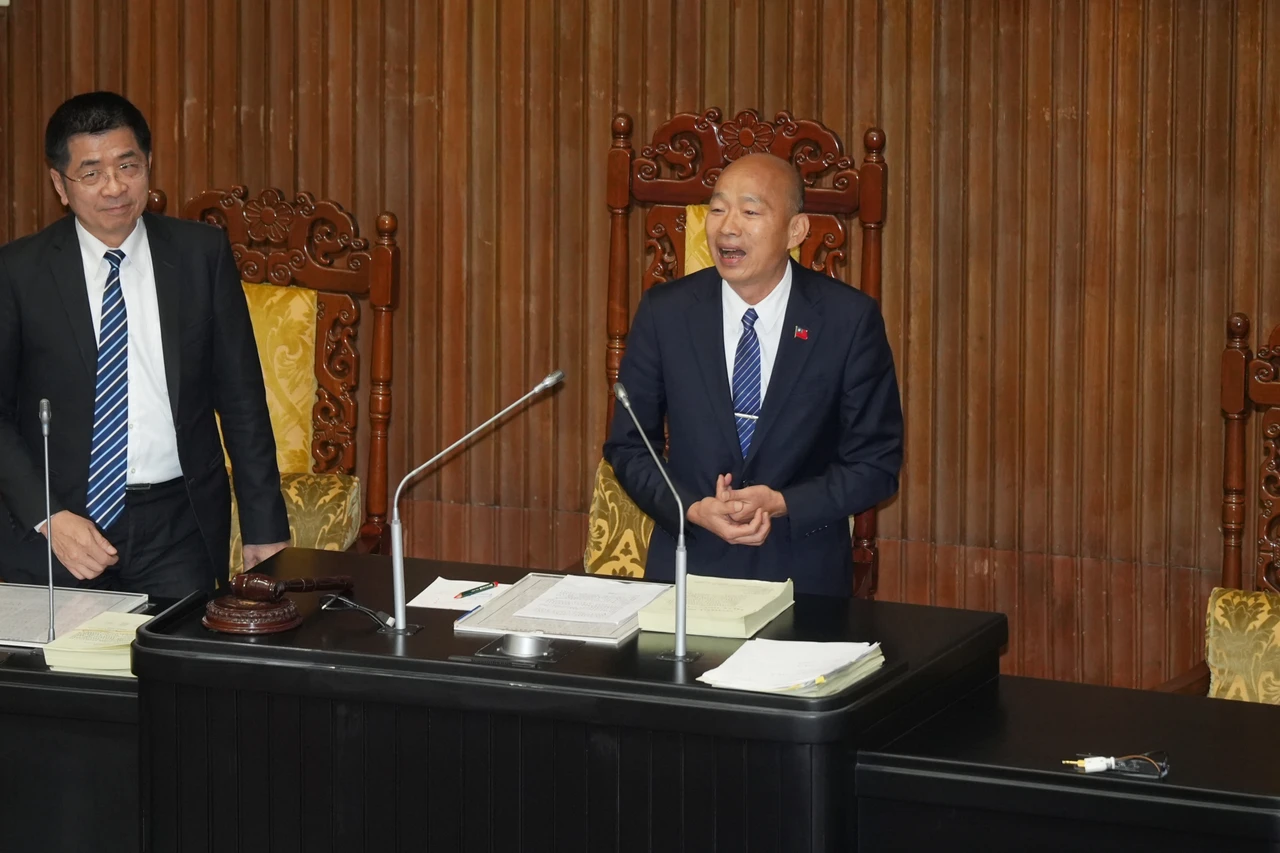 立法院第11屆第3會期結束,韓國瑜發表談話。李柏毅攝
