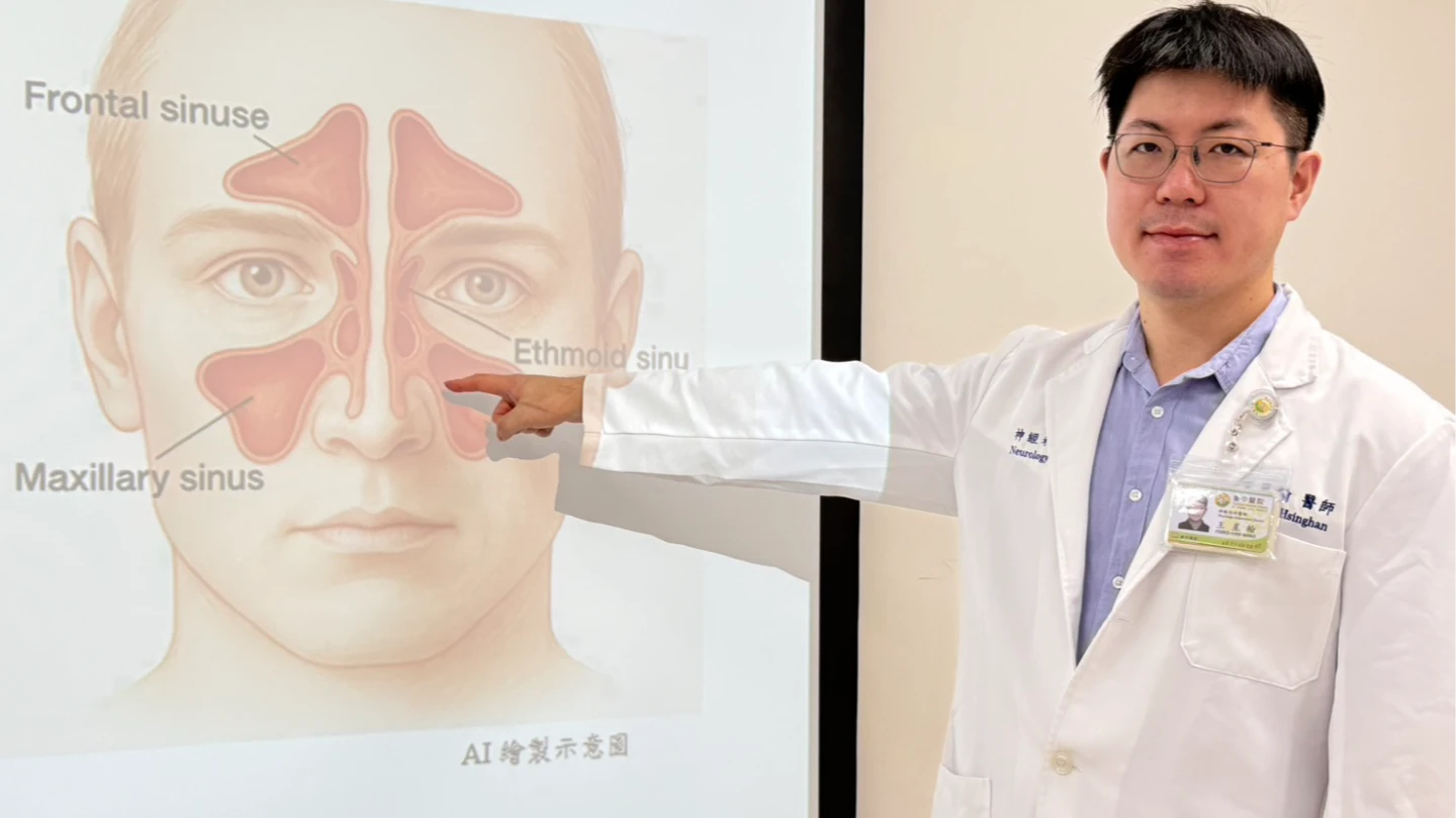 台中詹姓職業駕駛因頭痛診斷出鼻竇炎,經治療告別惱人頭痛。臺中醫院提供