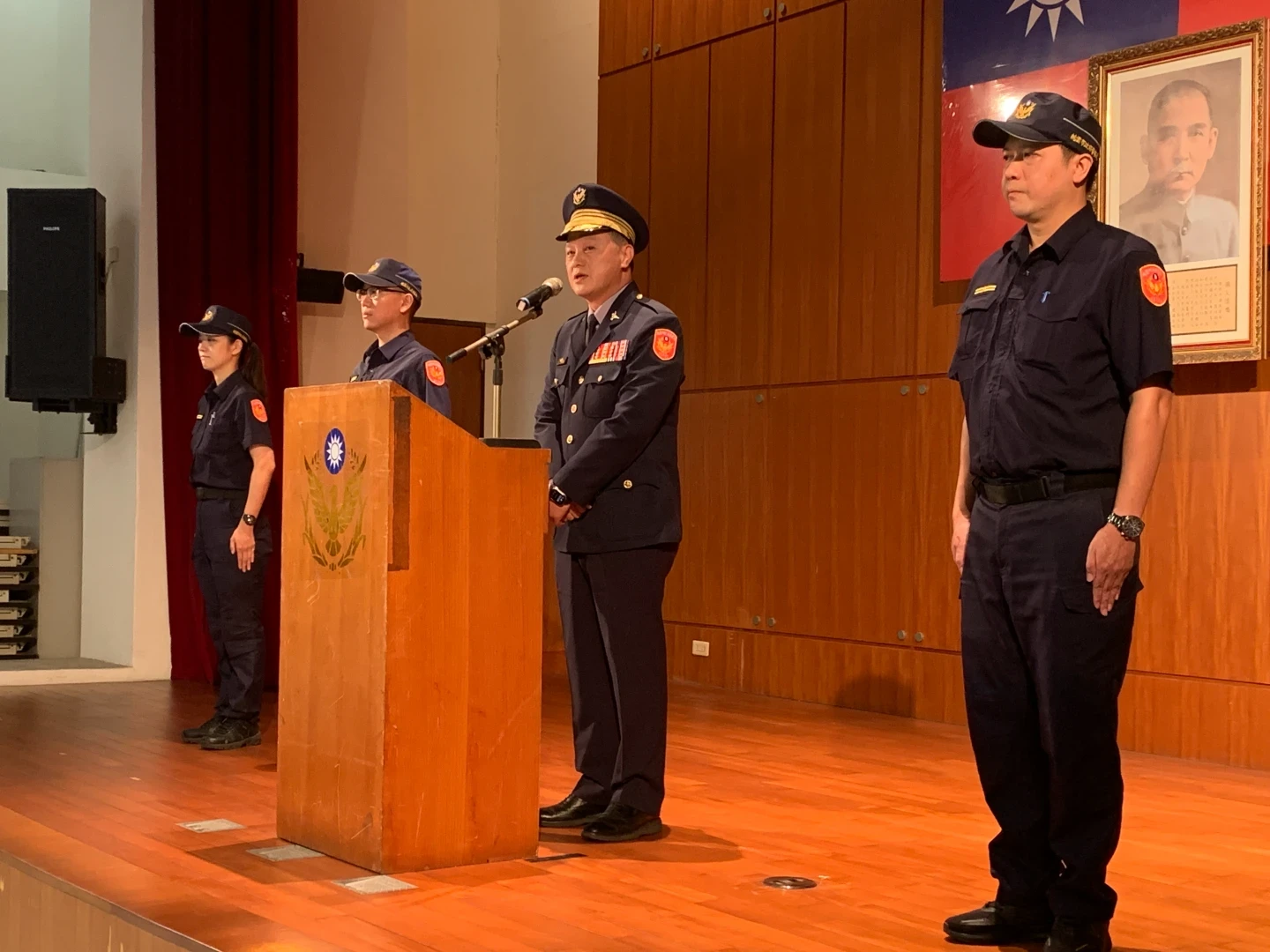 桃園龜山分局今天舉行新任所長布達典禮。龜山警分局提供