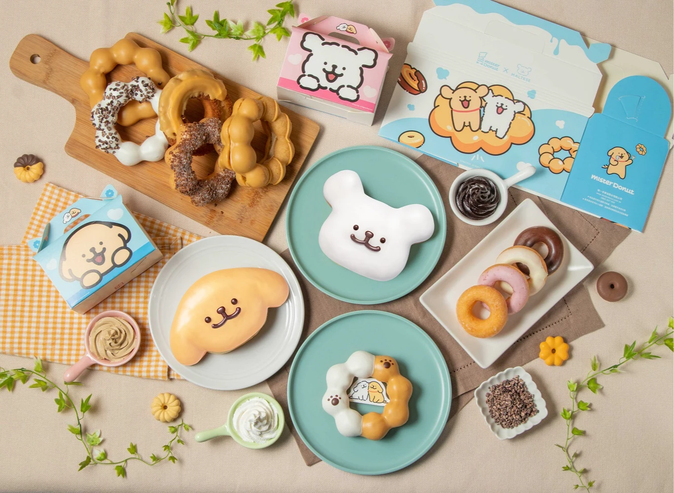 Mister Donut攜手線條小狗推出3款超萌聯名甜甜圈、以及5款奶茶季甜甜圈。Mister Donut提供