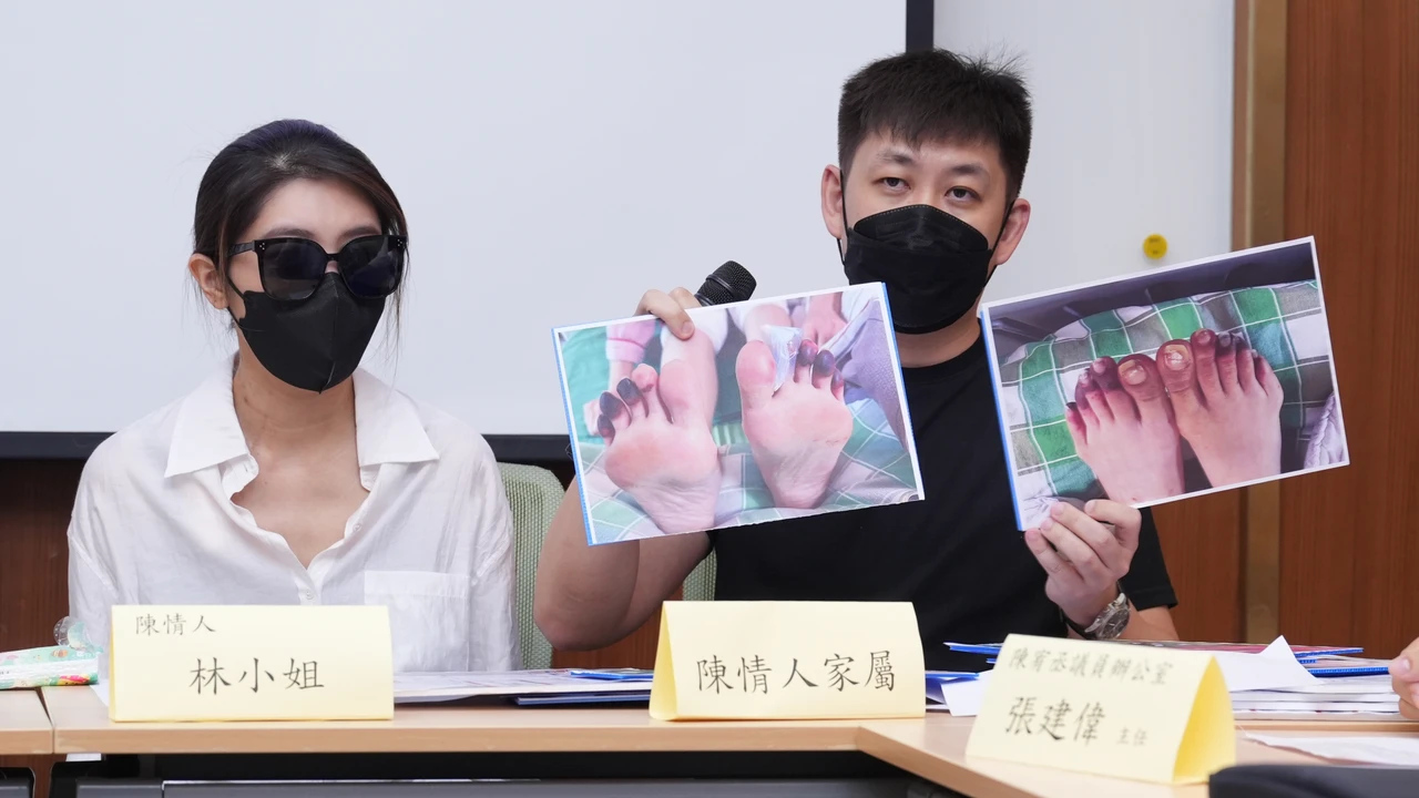 陳情人林小姐、丈夫延先生出面控訴,診所、醫師推卸責任。葉志明攝