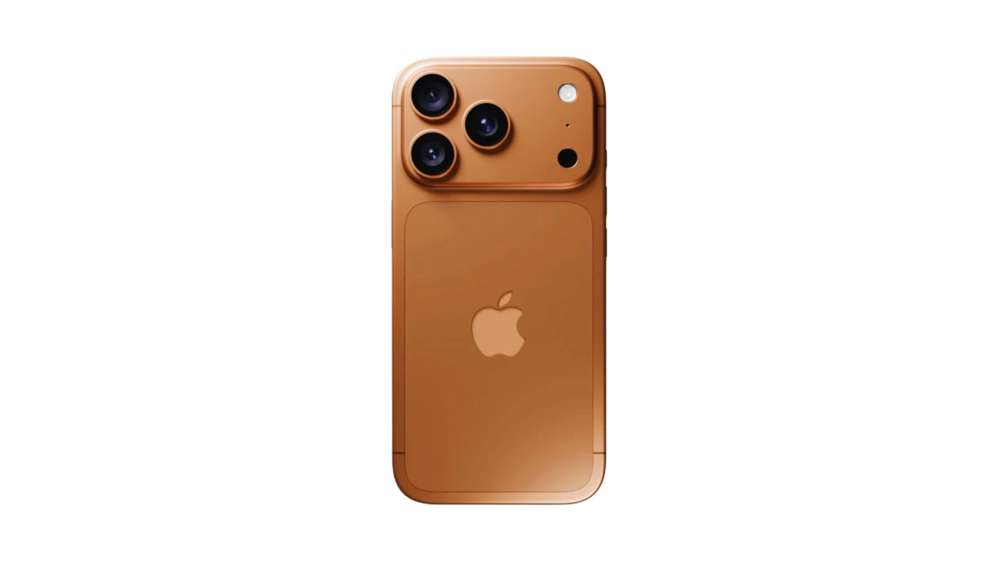 今年iPhone 17 Pro機型背面設計大改,圖為橘色特殊色概念圖。取自majinbuofficial.com