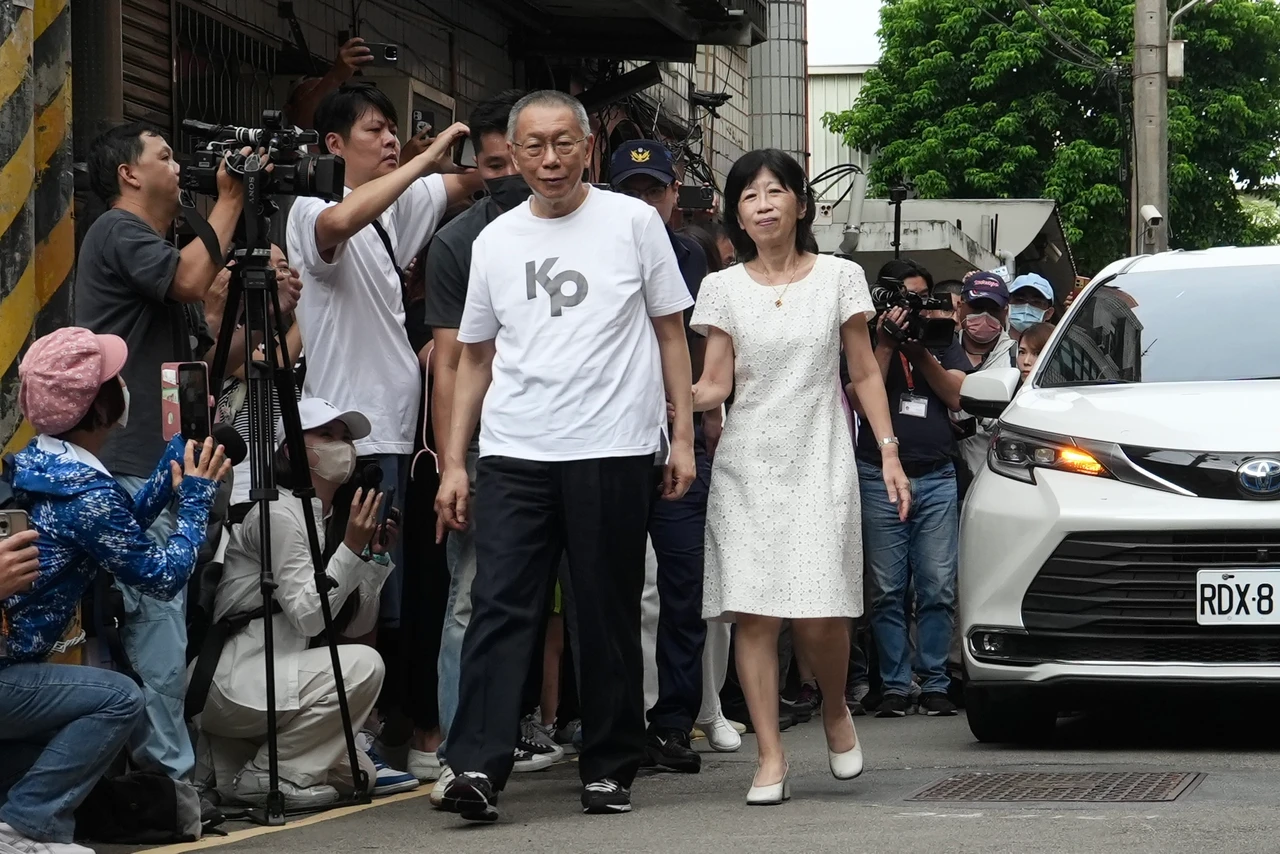 柯文哲9/8回新竹老家。林林攝