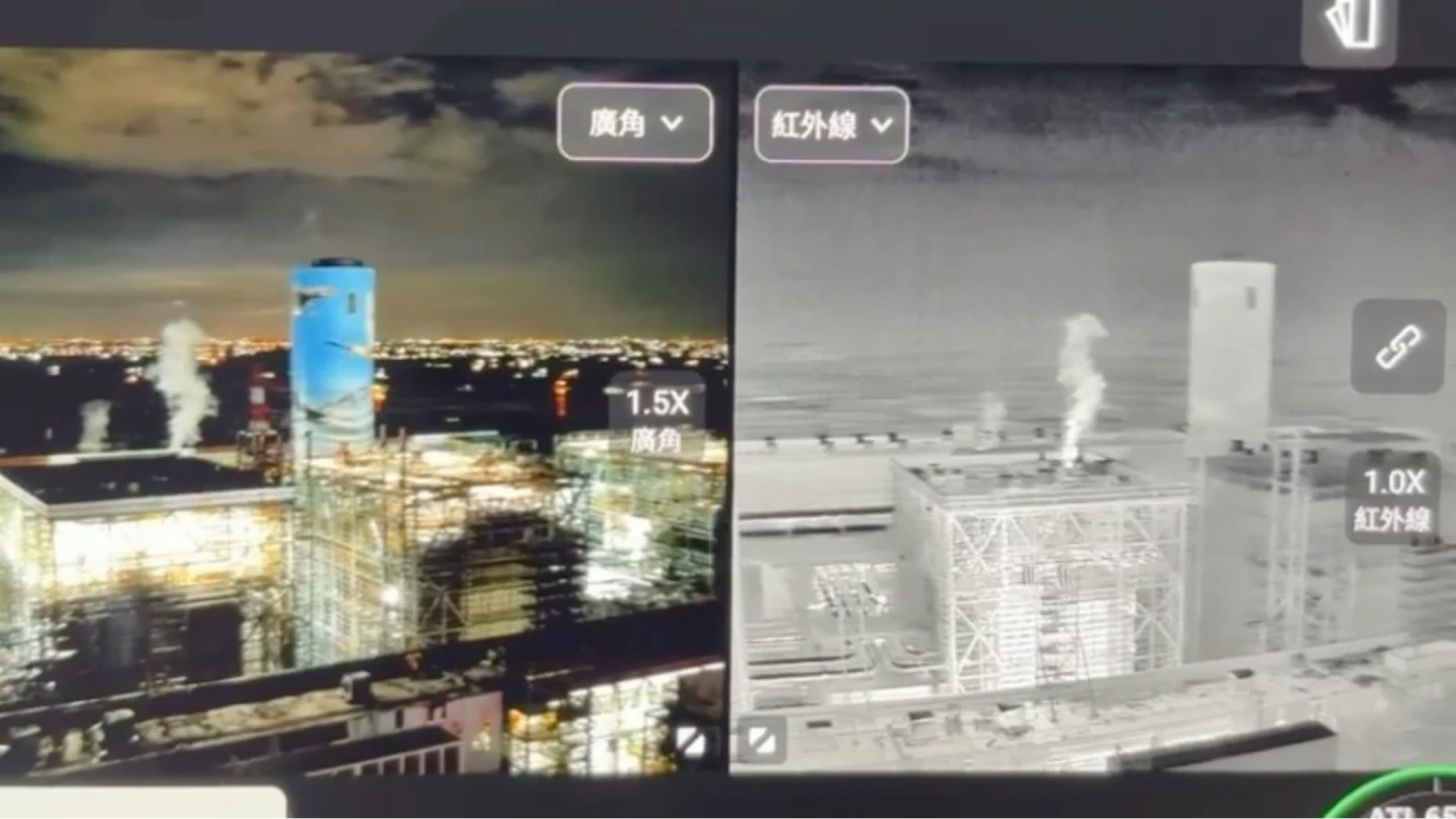 興達電廠發生爆炸後空拍圖。消防局提供