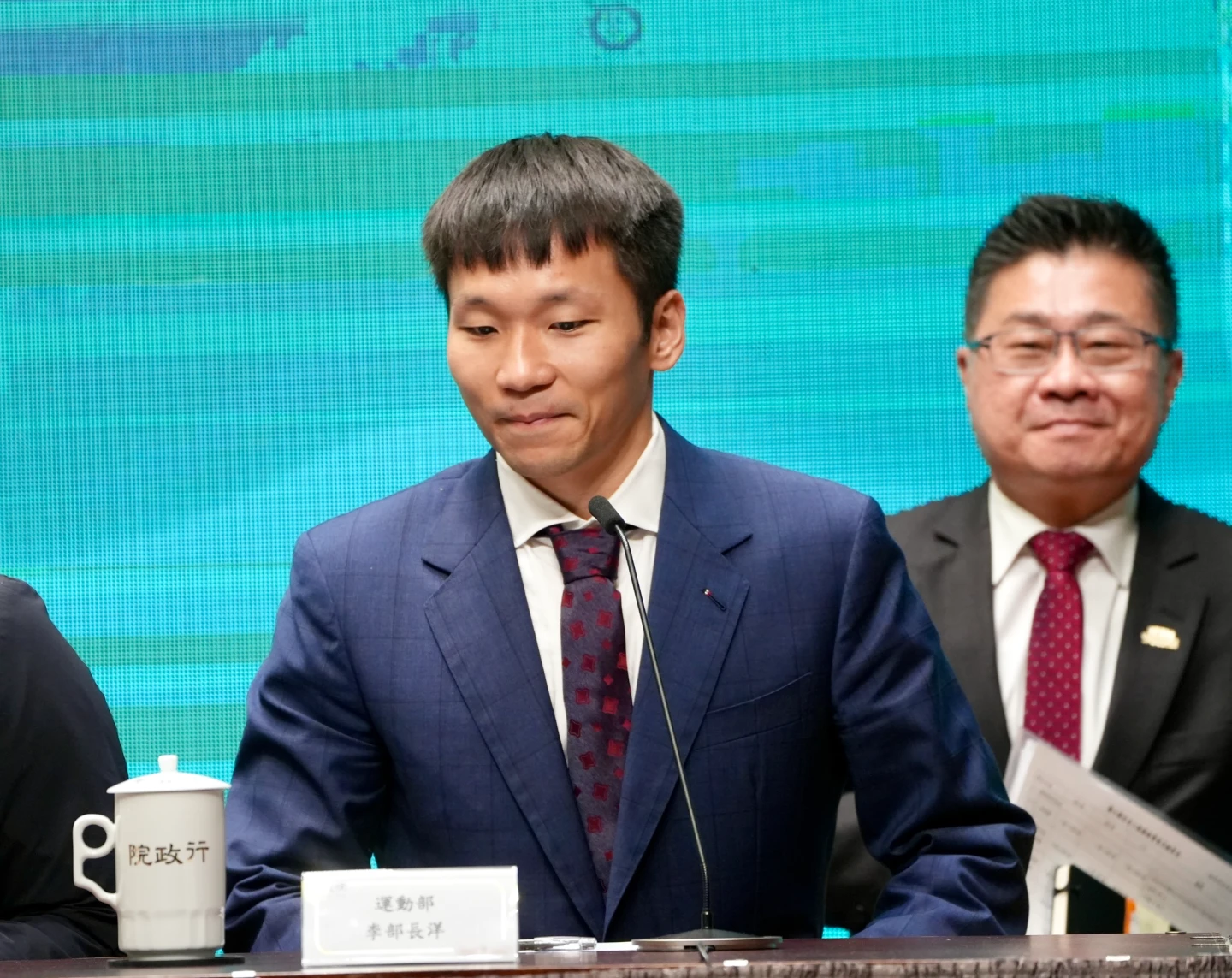李洋首次參與政院會後記者會。梁建裕攝